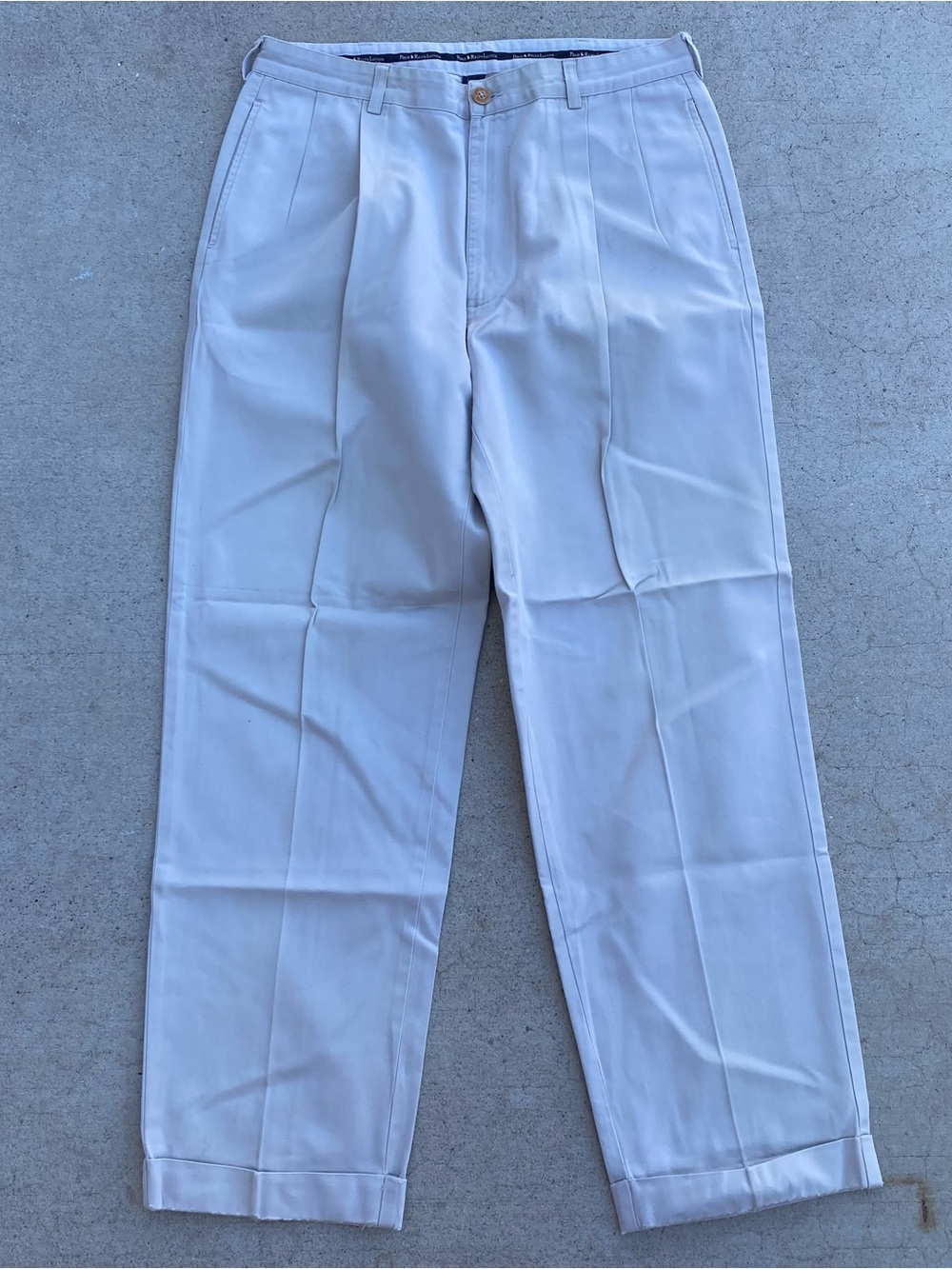 Vintage Polo Ralph Lauren Hammond Pants Tan 36x32 Baggy 1990s